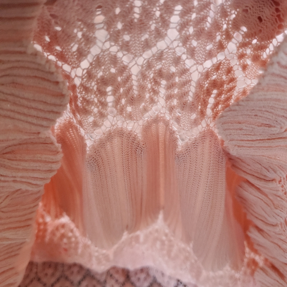 Free people Knit top with sheer crochet detail sz s - Picture 7 of 11